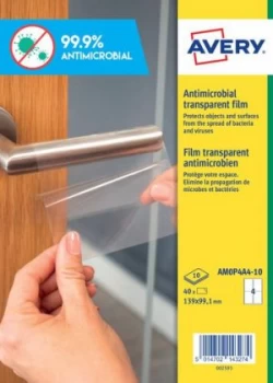 Avery Antimicrobial Film A4 Label 4 Per Sheet 10 Sheets