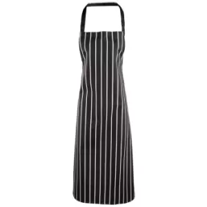 Premier Ladies Stripe Apron (butchers Style) (black/White)