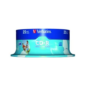 Verbatim Crystal 700MB Slim Case CD R Pack of 25 43322