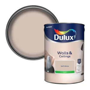 Dulux Walls & Ceilings Soft Stone Silk Emulsion Paint 5L