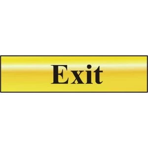 ASEC Exit 200mm x 50mm Gold Self Adhesive Sign