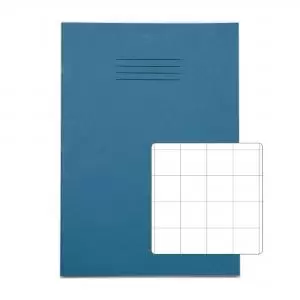 RHINO A4 Exercise Book 80 Pages 40 Leaf Light Blue 20mm Squared
