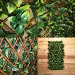 180cm x 60cm Artificial Fence Garden Trellis Privacy Screening Indoor Outdoor Wall Panel - Orange Leaf