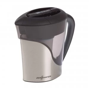 ZeroWater 11 Cup Ready Water Pitcher Jug Black and Silver