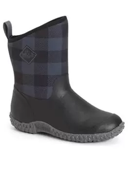 Muck Boots Muckster Mid Print Wellington Boots - Black/Grey, Size 8, Women