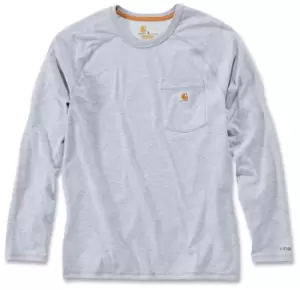 Carhartt Force Cotton Long Sleeve Shirt, grey, Size S, grey, Size S