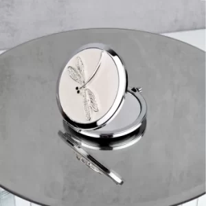 Sophia Silverplate Nude Dragonfly Compact Mirror