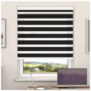 Day And Night Zebra Roller Blind with Cassette(Pirate Black, 130cm x 220cm)