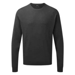 Premier Adults Unisex Cotton Rich Crew Neck Sweater (M) (Charcoal)