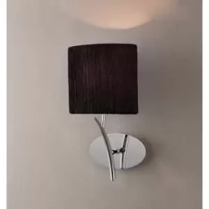 Eve wall light with switch 1 Bulb E27, polished chrome with oval Black lampshade