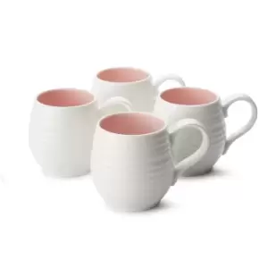 Portmeirion Sophie Conran Honey Pot Pink 10oz Barrel Mug Set Of 4