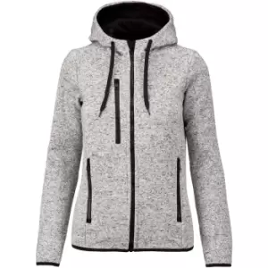 Proact Womens/Ladies Heather Hooded Jacket (XL) (Light Grey Melange)