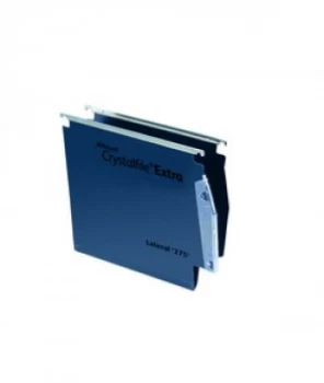 Rexel Crystalfile Extra Lateral File 275 PP 50mm Blue PK25