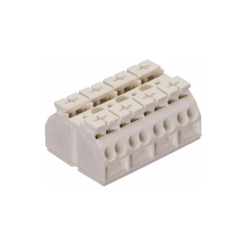 Wago - 862-694 4 Pole 32A 16 Connection Chassis Mount Terminal Block White