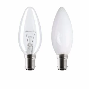 Status 25W Small Bayonet Cap Candle Bulb - Clear - 10 Pack