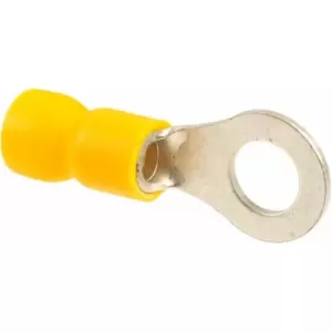 M6 Stud Size Yellow 48A Ring Connector Pack of 100 - Truconnect