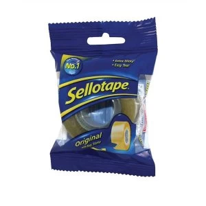 Sellotape Original Golden Tape Roll Non-static Easy-tear Small 24mm x 33m Pack of 6