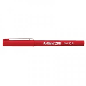 Artline 200 Red Fineliner Pen Pack of 12