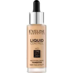 Eveline Cosmetics Liquid Control Liquid Foundation With Pipette Shade 016 Vanilla Beige 32 ml