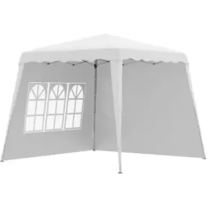 2.4 x 2.4m UV50+ Pop Up Gazebo Canopy Tent with Carry Bag, White - White - Outsunny