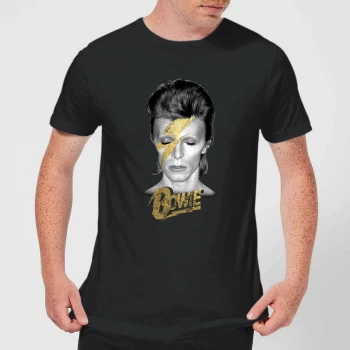 David Bowie Aladdin Sane On Black Mens T-Shirt - Black - 5XL