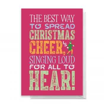 Elf Christmas Cheer Greetings Card - Giant Card