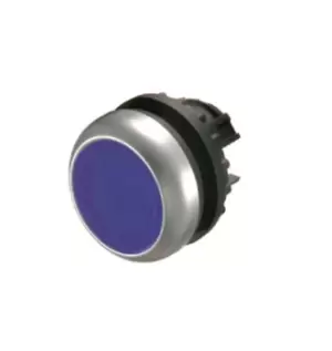 Eaton Blue Push Button - Momentary, M22 Series, 22.5mm Cutout, Round