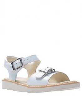 Clarks Crown Bloom Girls Sandal - White, Size 13 Younger