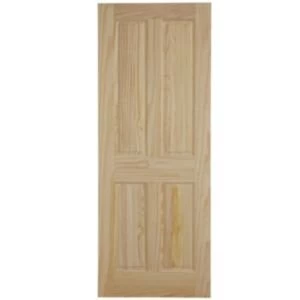 4 Panel Clear Pine Unglazed Internal Fire Door H1981mm W686mm
