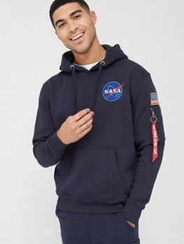 Alpha Industries Space Shuttle and Back Print Overhead Hoodie - Blue