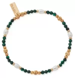 ChloBo GBMRPMC Gold Purity Pearl & Malachite Bracelet Jewellery