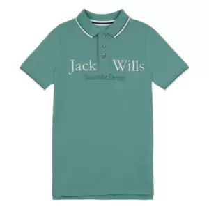 Jack Wills Kids Boys Script Tipped Polo Shirt - Blue