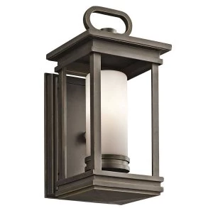 1 Light Small Outdoor Wall Lantern Bronze IP44, E14