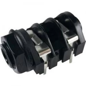 6.35mm audio jack Socket horizontal mount Number of pins 2 Mono Black Cliff CL1166A