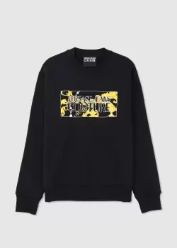 Versace Jeans Couture Mens R Logo Square Pearls Sweatshirt In Black