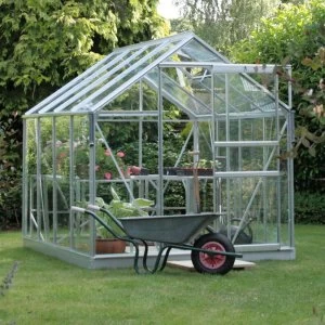 Vitavia Venus 6' x 8' Horticultural Glass Greenhouse - Silver