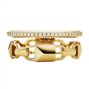 Michael Kors 14ct Yellow Gold Plated Silver Mercer Link Ring