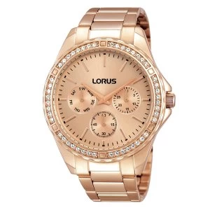 Lorus RP650BX9 Ladies Rose Gold Bracelet Watch with 48 Crystal Elements