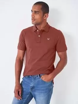 Crew Clothing Classic Pique Polo Shirt, Brown Size M Men
