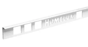 Homelux White Metal Straight Tiling Trim, 6mm
