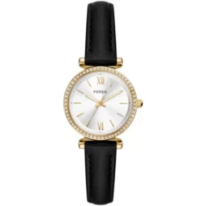 Fossil Carlie Three-Hand Black Eco Leather Watch