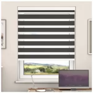 Day And Night Zebra Roller Blind with Cassette(Steel Grey, 130cm x 220cm)
