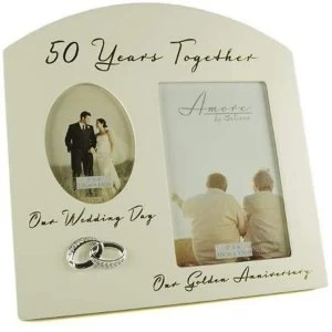 Amore By Juliana Double Anniversary Frame - 50 Years