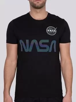 Alpha Industries NASA Rainbow T-Shirt - Black, Size 2XL, Men