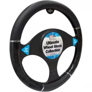 Streetwize Steering Wheel Glove Black/Grey Metallic Effect