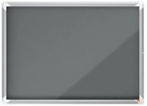 Nobo Premium Plus Grey Felt Lockable Notice Board 8xA4