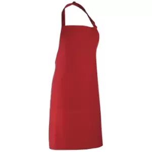 Premier Colours Bib Apron / Workwear (Pack of 2) (One Size) (Red)