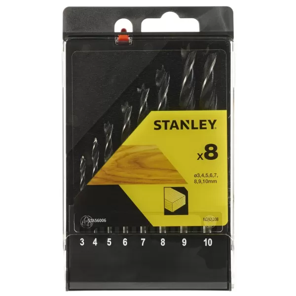 Stanley 8Pc Bradpoint Drill Bit Set (3-10mm) - STA56006-QZ