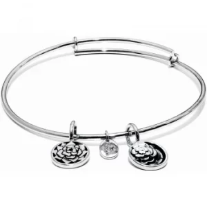 Ladies Chrysalis Silver Plated Love Life Roses Expandable Bangle