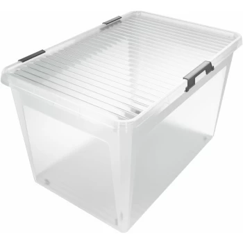 Markenartikel - Storage Box with Lids Stackable Clear Plastic BPS Free Bedroom Living Room Childrens Room Transparent Multipurpose 52L 24L 52L (de)